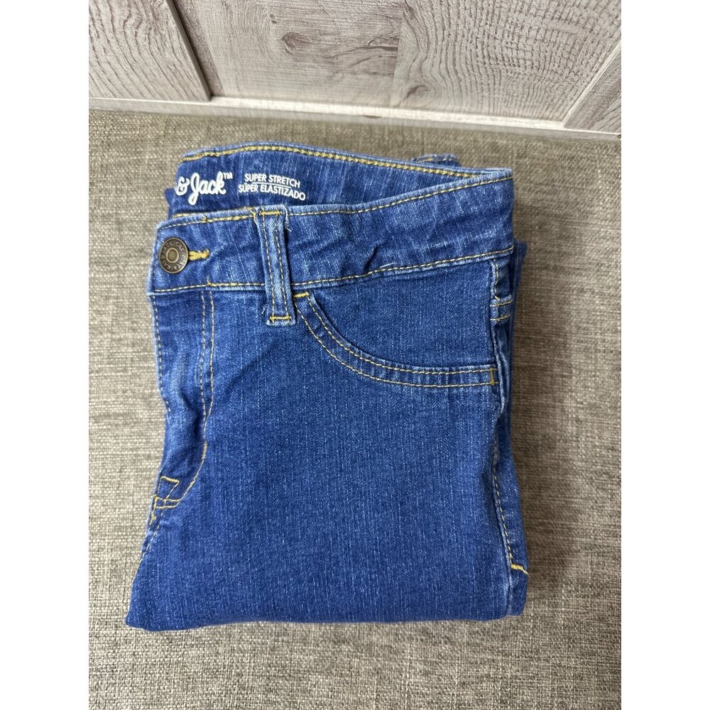 Cat & Jack Girls Blue Straight Leg Super Stretch Jeans Size 14 Belt Loops - Picture 6 of 6